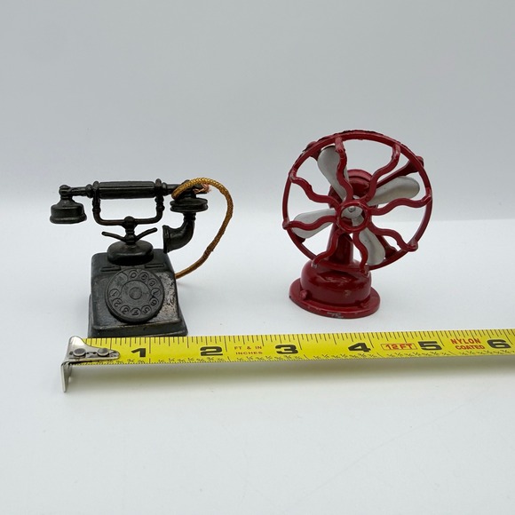 Durham Industries Other - Vintage Durham Industries Die-Cast Metal Telephone and Fan Pencil Sharpener Set